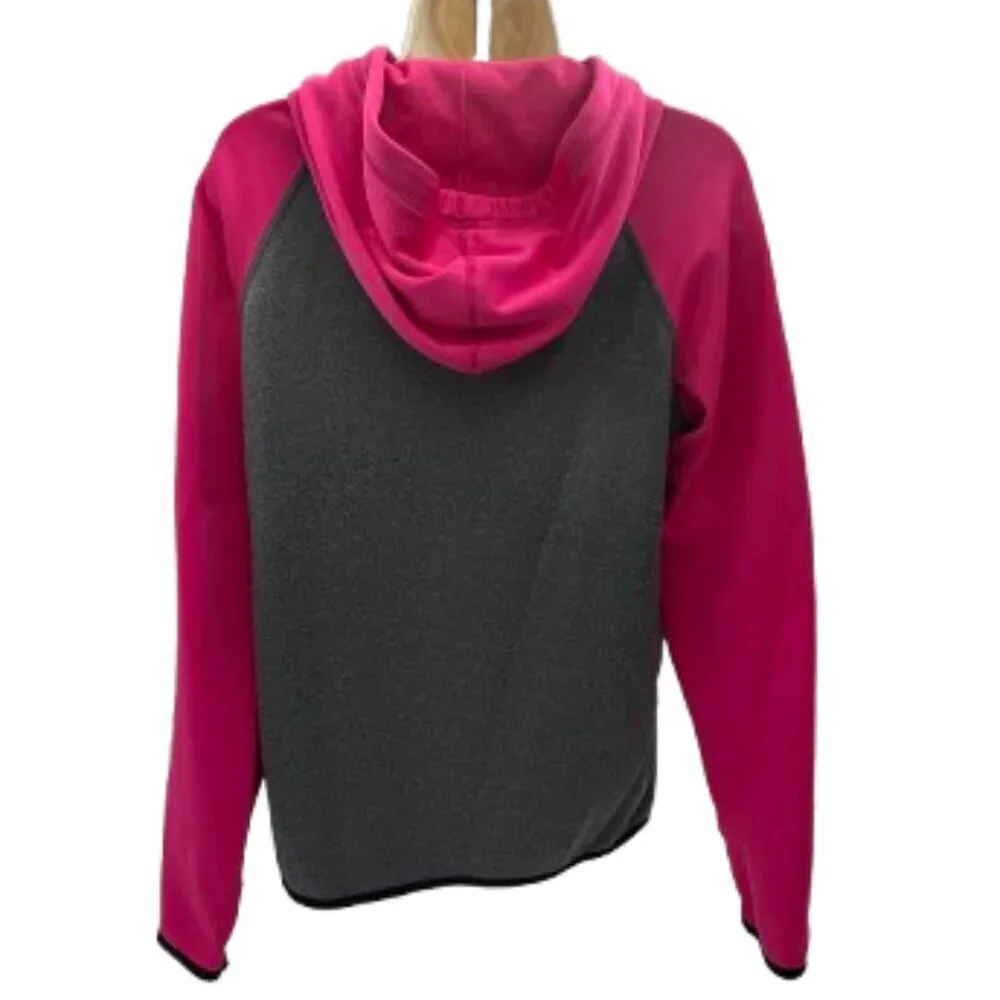 Nike Women's Therma-Fit Pullover Gray Pink Hoodie Sweatshirt Small